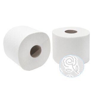 1/2 Palette Toilettenpapier Kleinrollen, Zellstoff, hochweiß, 2-lagig, 250 Blatt - 960 Rollen