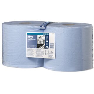 TORK W1/W2 Starke Mehrzweck Papierwischtücher 2-lagig Blau 255 m – 2 Rollen | 130052