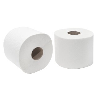 Toilettenpapier Kleinrollen, Tissue RC, 2-lagig, 200 Blatt, weiß 75% - 96 Rollen