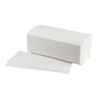 Falthandtücher Comfort - 1 lagig - Recycling-Zellstoff-Mix weiß - 25 x 23 cm - V-Falz - Zick-Zack - 3 Packungen = 12.000 Blatt