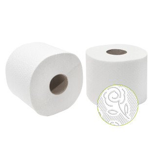 Toilettenpapier Kleinrollen Premium - Zellstoff hochweiß - 2-lagig - 500 Blatt - 1 Packung = 40 Rollen