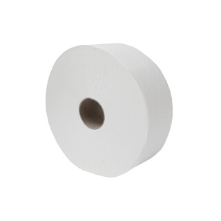 Toilettenpapier Premium - Großrolle Jumbo - Ø 26 cm - 2 lagig - 250 m - Zellstoff Hochweiß - perforiert - 1 Packung = 6 Rollen