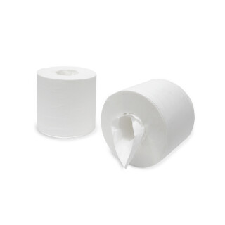 Toilettenpapier Großrolle geignet für SmartOne Maxi, 190 m, 2-lagig, Perforiert, Zellstoff Hochweiß, Ø 19 cm - 1 Packung = 6 Rollen