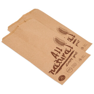 Bäckerbeutel "Classic" braun Kraftpapier - 20 + 7 x 33 cm / 426er - 1 Packung = 1000 Beutel