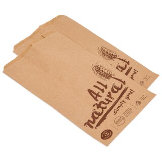 Bäckerbeutel "Classic" braun Kraftpapier - 13 + 7 x 28 cm / 422er - 3 Packungen = 3000 Beutel