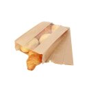 Bäckerbeutel mit Sichtfenster  braun 12 + 5 x 28 cm - 1 Packung = 1000 Beutel