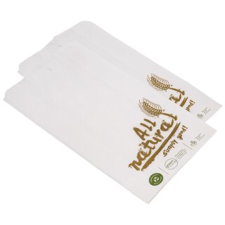 Bäckerbeutel "Classic" weiß Kraftpapier - 13 + 7 x 28 cm / 422er