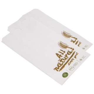 Bäckerbeutel "Classic" weiß Kraftpapier - 13 + 7 x 28 cm / 422er - 3 Packung = 3000 Beutel