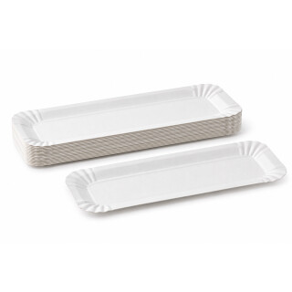 Pappteller eckig - 6,5 x 22 cm - Frischfaser – 2.000 Stück
