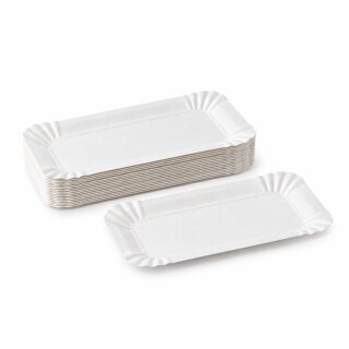 Pappteller eckig - 10 x 16 cm - Frischfaser - 3.000 Stück