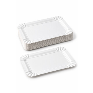 Pappteller eckig - 21 x 29 cm - Frischfaser - 250 Stück