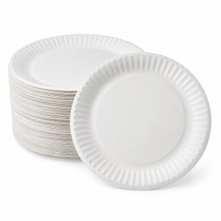 Pappteller rund - Ø 23 cm - Frischfaser - 500 Stück