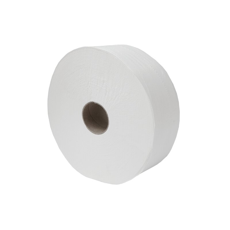 Toilettenpapier Großrolle Jumbo, Ø 26 cm, 2 lagig, 250 m, Zellstoff Hochweiß - 6 Rollen
