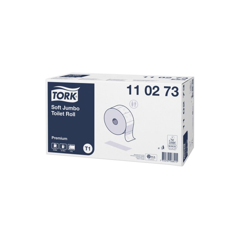 Tork T1 Premium weiches Jumbo Toilettenpapier 360 m 2-lagig weiß 110273 - 6 Rollen