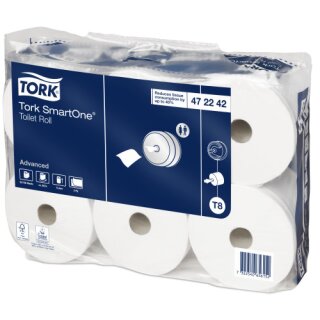Tork T8 Advanced SmartOne Maxi Toilettenpapier 207 m 2-lagig weiß 472242 - 6 Rollen