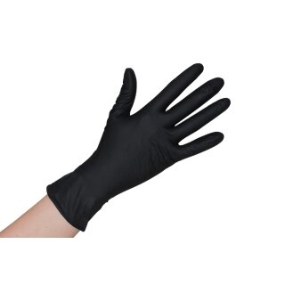 Nitril Handschuhe PREMIUM schwarz in Spenderbox...
