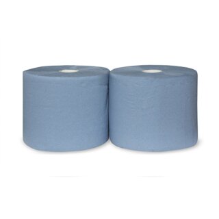 Putzrolle blau 380 m, 2-lagig, 22 cm breit, 1000 Abrisse...